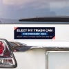 Elect My Trash Can Bumper Sticker above a white car's tail light