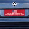 American Flag Funny Political Bumper Sticker on a gray car