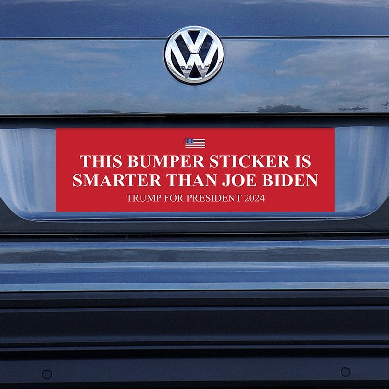 Smarter Than Biden Bumper Sticker on a gray car