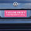 Taylor Swift for President Bumper Sticker on a gray car