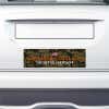 Camo MAGA Bumper Sticker on the bumper of a white car