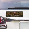 Camo MAGA Bumper Sticker above a white car's tail light