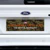 Camo MAGA Bumper Sticker on a white truck