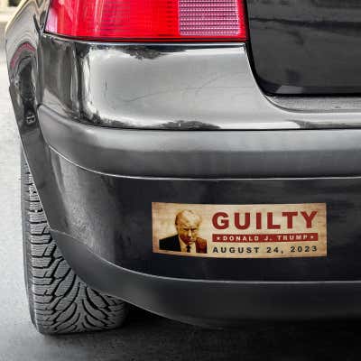 Trump MugShot Bumper Sticker – Guilty Trump for Prison - alternate view