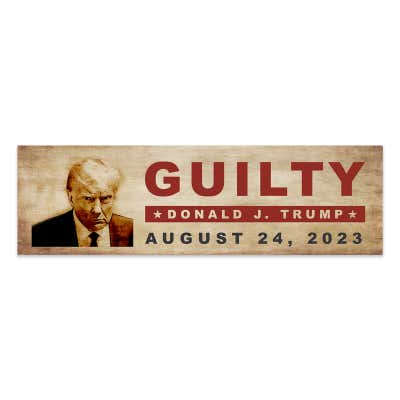 Trump Mug Shot Bumper Sticker – Guilty Trump for Prison