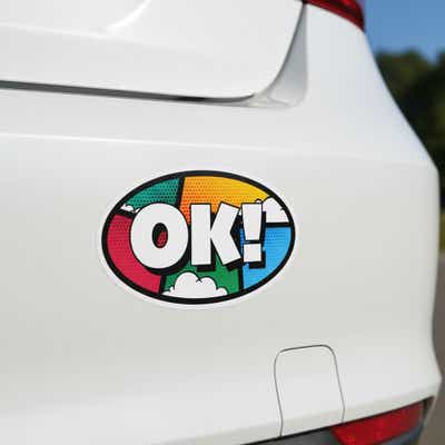 3" x 5" Black Border Oval Bumper Sticker - alternate view