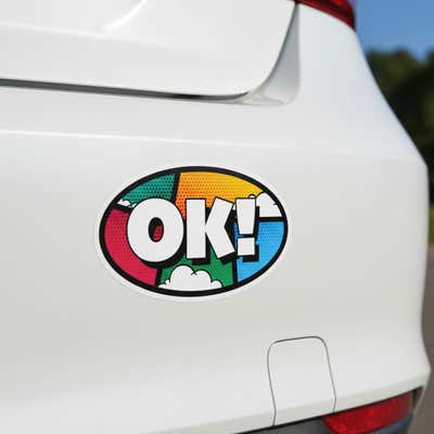 3" x 5" Black Border Oval Bumper Sticker - alternate view