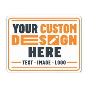 Custom car magnet sign on white background — design your own
