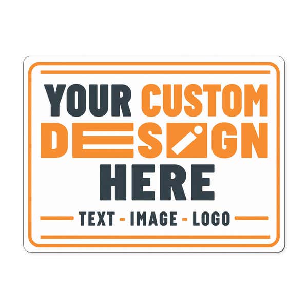 Custom car magnet sign on white background — design your own