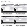 There are 4 size options for car magnets: 6x12, 12x18, 12x24, and 18x24
