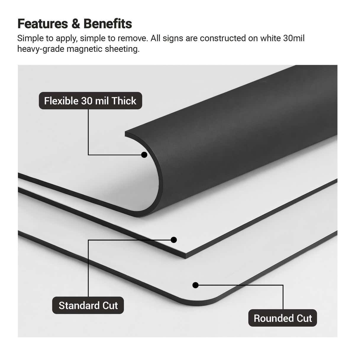 Car magnets are made from 30 mil heavy-grade magnetic sheeting that is easy to apply and remove