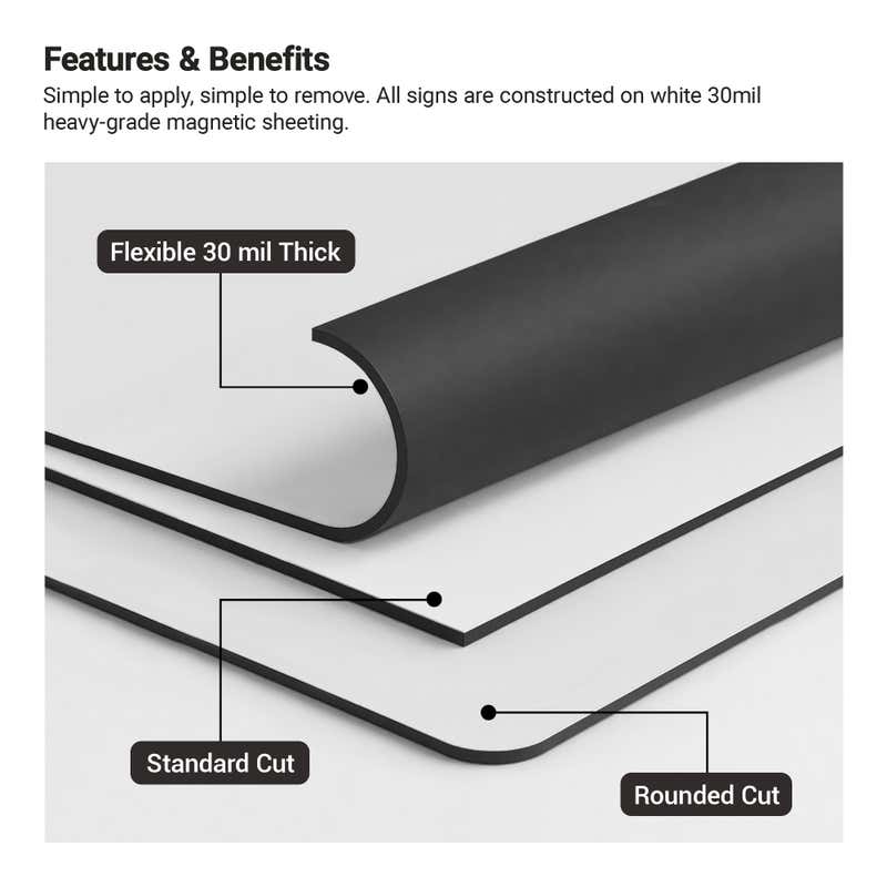 Car magnets are made from 30 mil heavy-grade magnetic sheeting that is easy to apply and remove