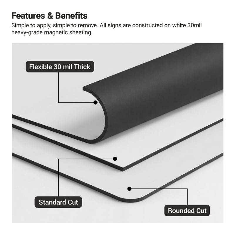 Car magnets are made from 30 mil heavy-grade magnetic sheeting that is easy to apply and remove