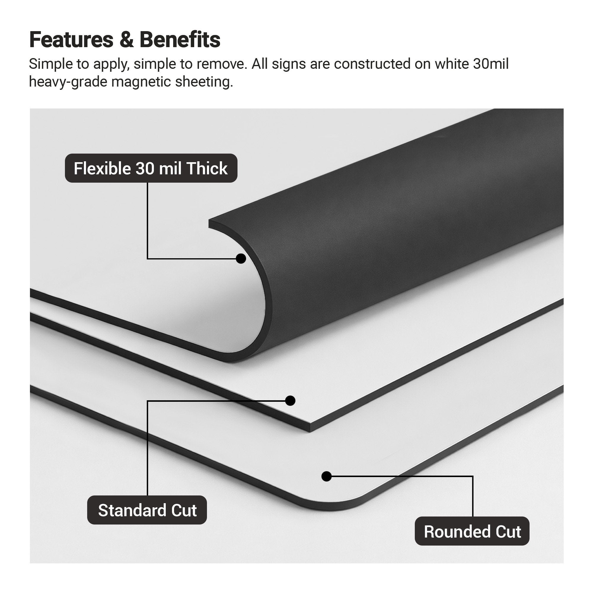Car magnets are made from 30 mil heavy-grade magnetic sheeting that is easy to apply and remove