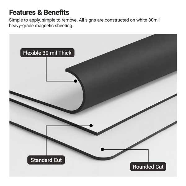 Car magnets are made from 30 mil heavy-grade magnetic sheeting that is easy to apply and remove
