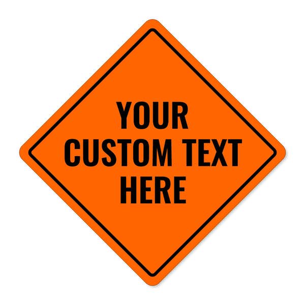 Diamond Sign with Custom Text - Orange