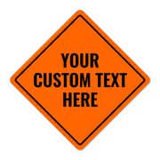 Diamond Sign with Custom Text - Orange