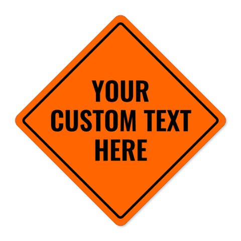 Diamond Sign with Custom Text - Orange