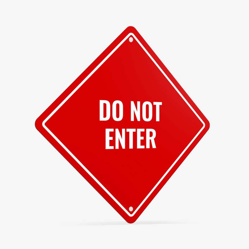 DO NOT ENTER red aluminum diamond sign