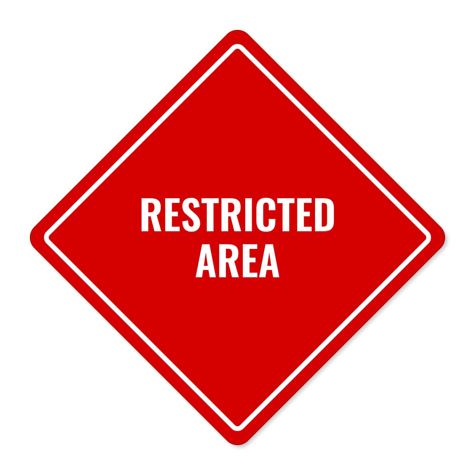 RESTRICTED AREA red aluminum diamond sign