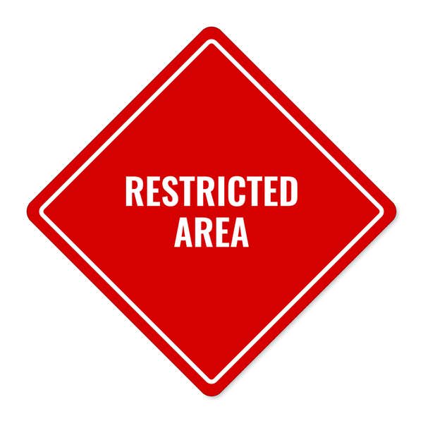 RESTRICTED AREA red aluminum diamond sign