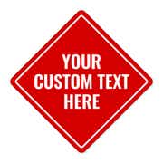 Diamond Sign with Custom Text - Red