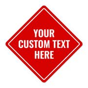 Diamond Sign with Custom Text - Red