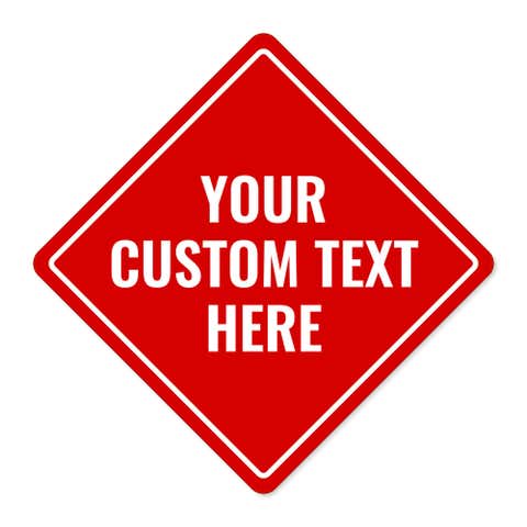 Diamond Sign with Custom Text - Red