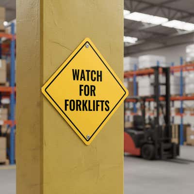 Diamond Sign with Custom Text - Yellow Warning Sign - alternate view