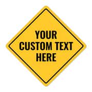 Diamond Sign with Custom Text - Yellow Warning Sign
