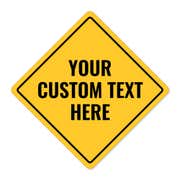Diamond Sign with Custom Text - Yellow Warning Sign