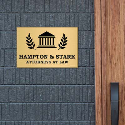 Horizontal Engraved 12" x 18" Heavy Brass Signs - alternate view