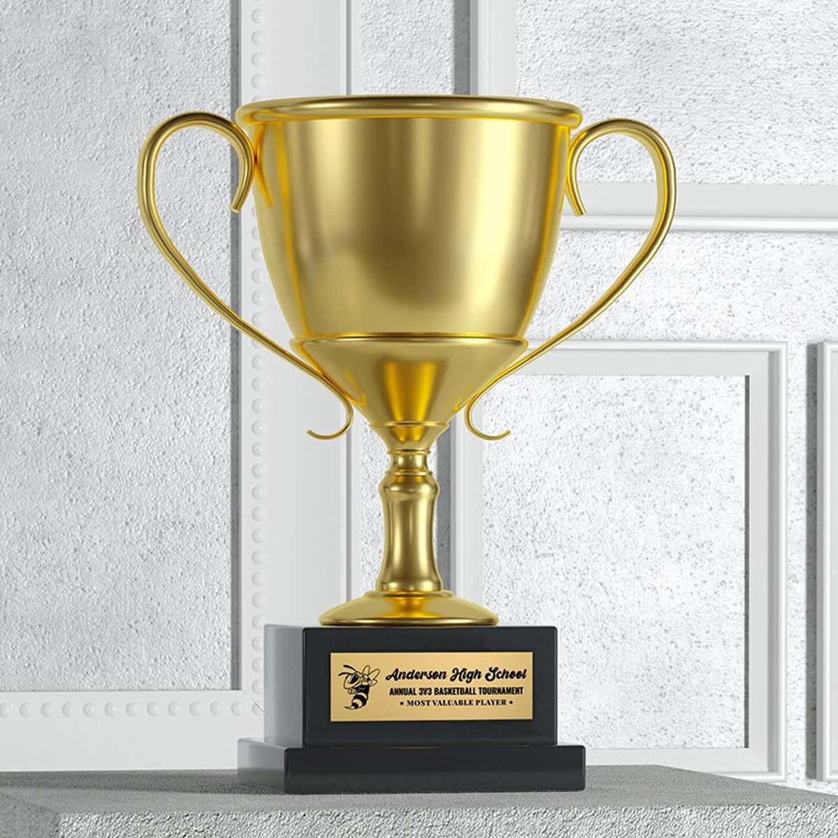 1x3 Engraved Brass Sign Used on a Trophy
