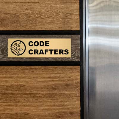 Horizontal Engraved 3" x 10" Heavy Brass Signs - alternate view