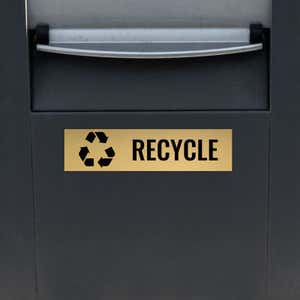 3x12 custom engraved brass sign for recycling 