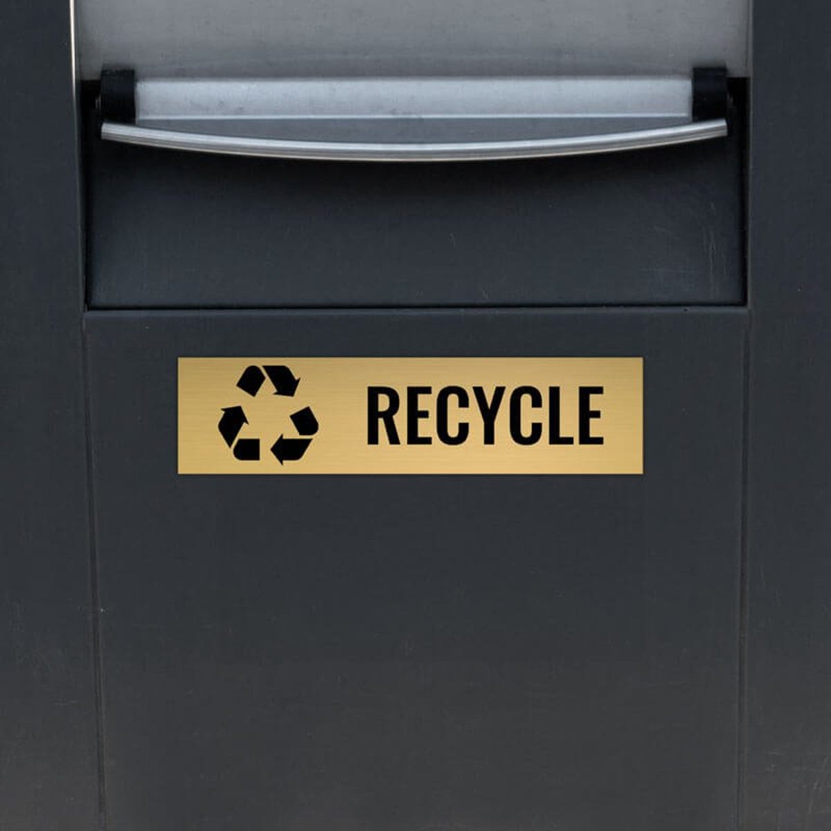 3x12 custom engraved brass sign for recycling 