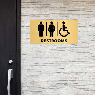Horizontal Engraved 6" x 12" Heavy Brass Signs - alternate view