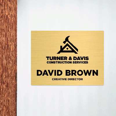 Horizontal Engraved 6" x 8" Heavy Brass Signs - alternate view