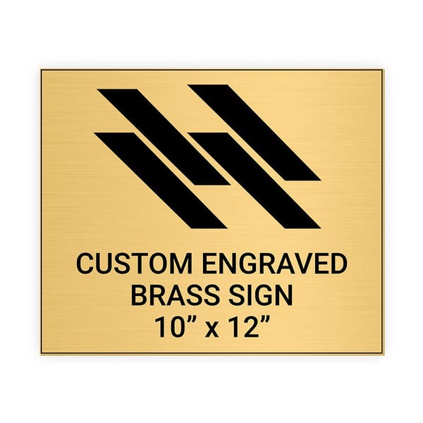 Horizontal Engraved 10" x 12" Heavy Brass Signs