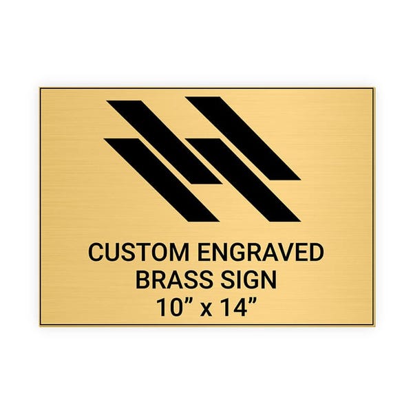 Horizontal Engraved 10" x 14" Heavy Brass Signs