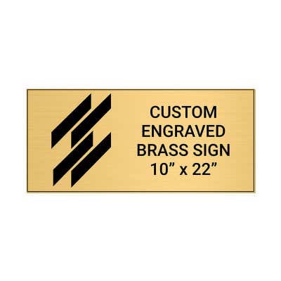 Horizontal Engraved Heavy Brass Signs 10" x 22"