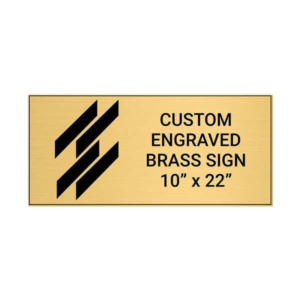 Horizontal Engraved Heavy Brass Signs 10" x 22"