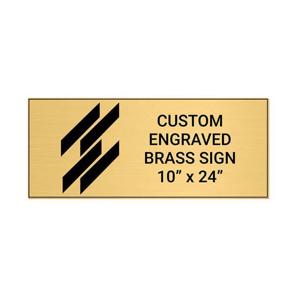 Horizontal Engraved 10" x 24" Heavy Brass Signs