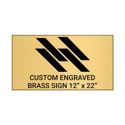 Horizontal Engraved Heavy Brass Signs 12" x 22"
