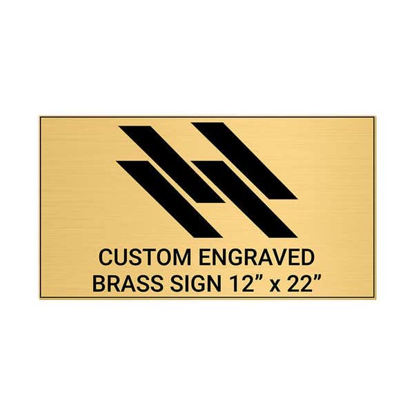Horizontal Engraved Heavy Brass Signs 12" x 22"