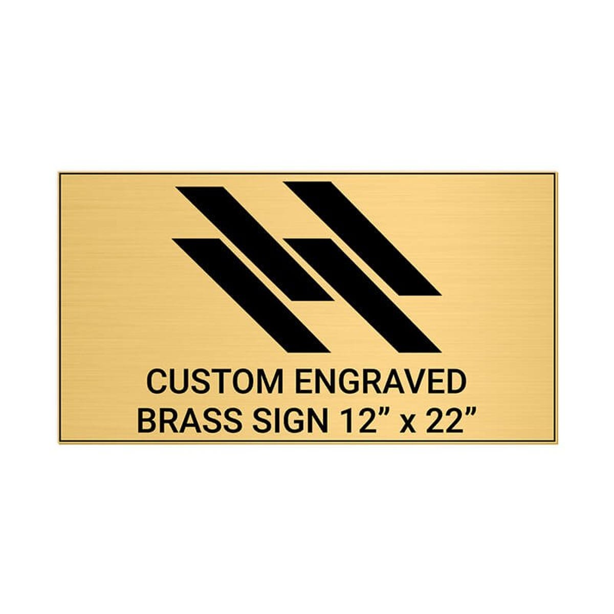 Horizontal Engraved Heavy Brass Signs 12" x 22"