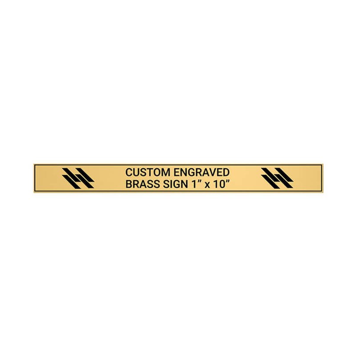 Horizontal Engraved Heavy Brass Signs 1" x 10"