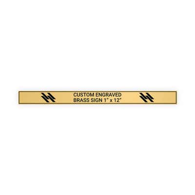 Horizontal Engraved Heavy Brass Signs 1" x 12"