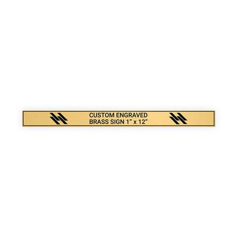 Horizontal Engraved 1" x 12" Heavy Brass Signs 