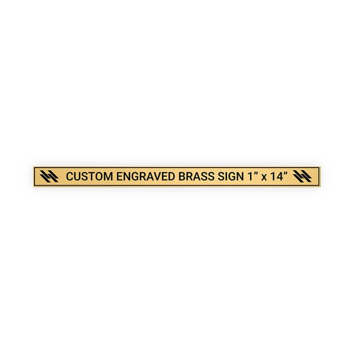 Horizontal Engraved Heavy Brass Signs 1" x 14"